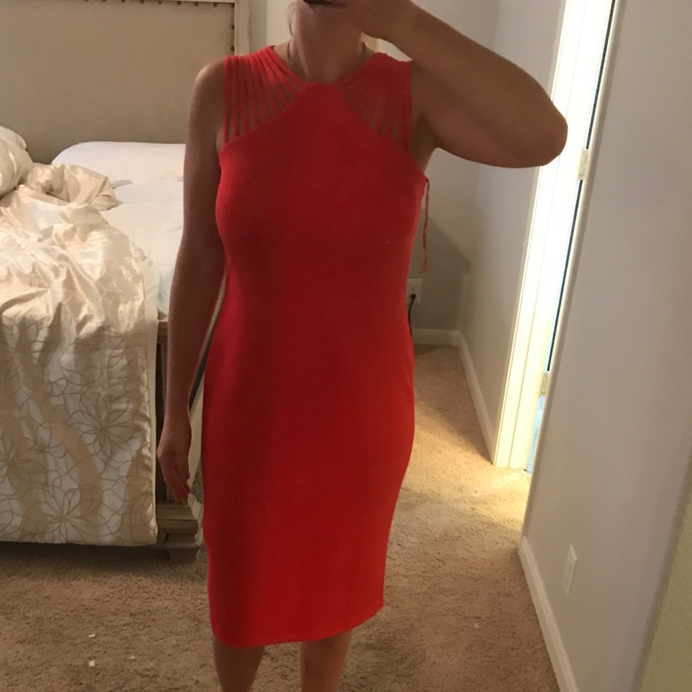 Red bodycon dress